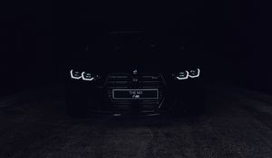 Preview wallpaper bmw m3, bmw, car, headlights, black, road, dark