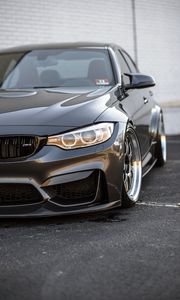 Preview wallpaper bmw m3, bmw, car, front view, headlight, asphalt