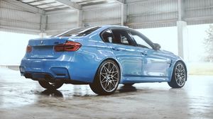 Preview wallpaper bmw m3 competition, bmw, car, blue, side view