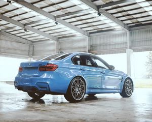 Preview wallpaper bmw m3 competition, bmw, car, blue, side view