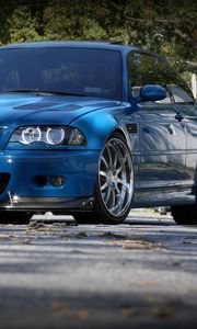 Preview wallpaper bmw, m3, e46, blue, front view