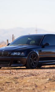 Preview wallpaper bmw, m3, e46, black, side view