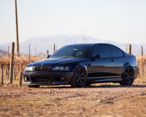 Preview wallpaper bmw, m3, e46, black, side view