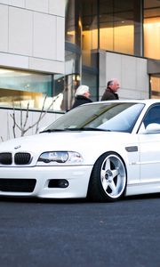 Preview wallpaper bmw, m3, e46, white, side view