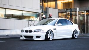 Preview wallpaper bmw, m3, e46, white, side view