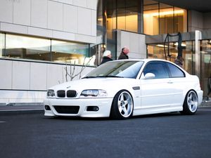 Preview wallpaper bmw, m3, e46, white, side view