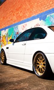 Preview wallpaper bmw, m3, e46, white, tuning