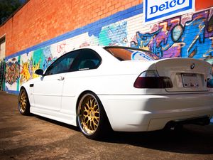 Preview wallpaper bmw, m3, e46, white, tuning