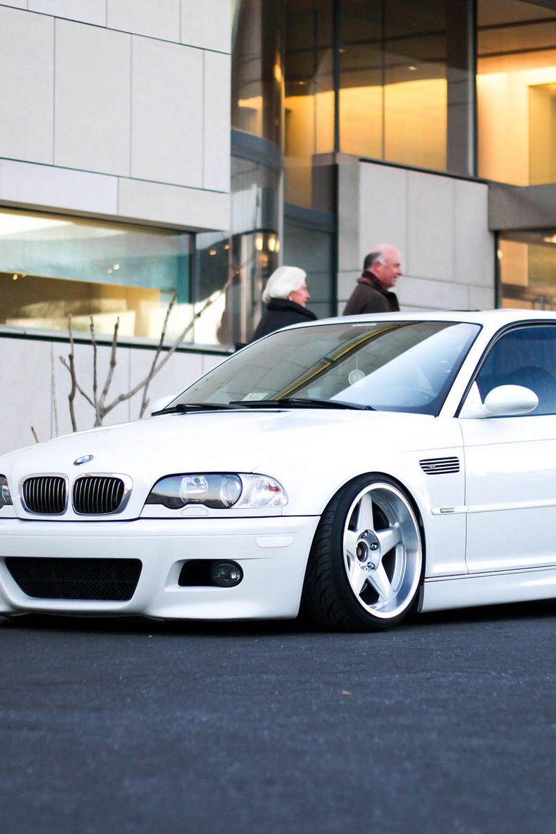 Download wallpaper 800x1200 bmw, m3, e46, white, side view iphone 4s/4 for  parallax hd background