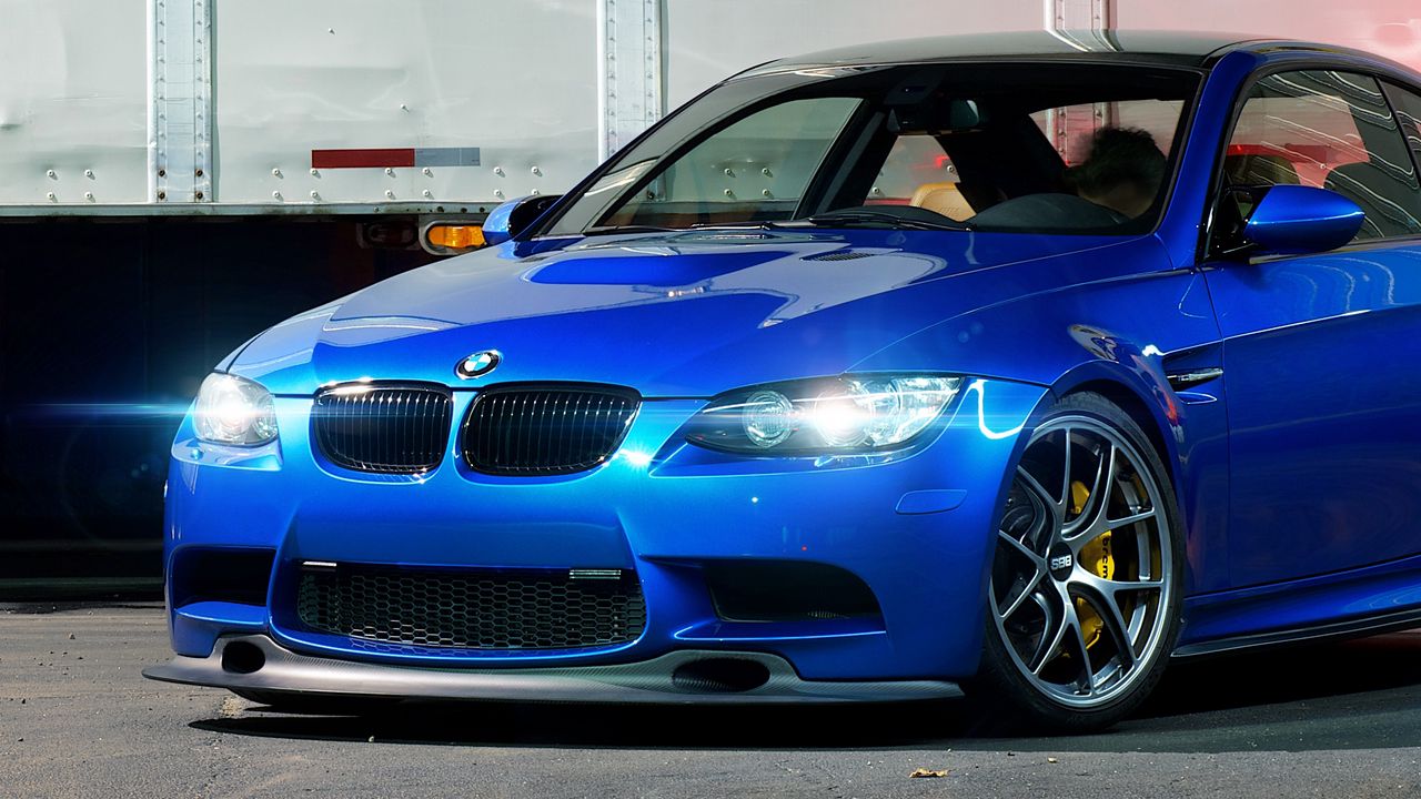 Wallpaper bmw, m3, e92, blue, front view