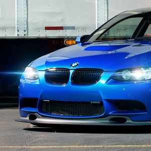 Preview wallpaper bmw, m3, e92, blue, front view