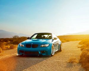 Preview wallpaper bmw, m3, e92, blue, desert