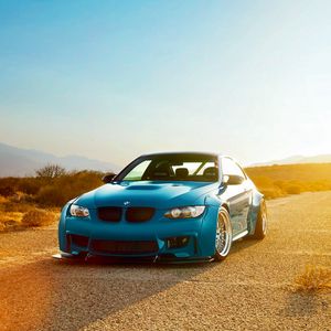 Preview wallpaper bmw, m3, e92, blue, desert