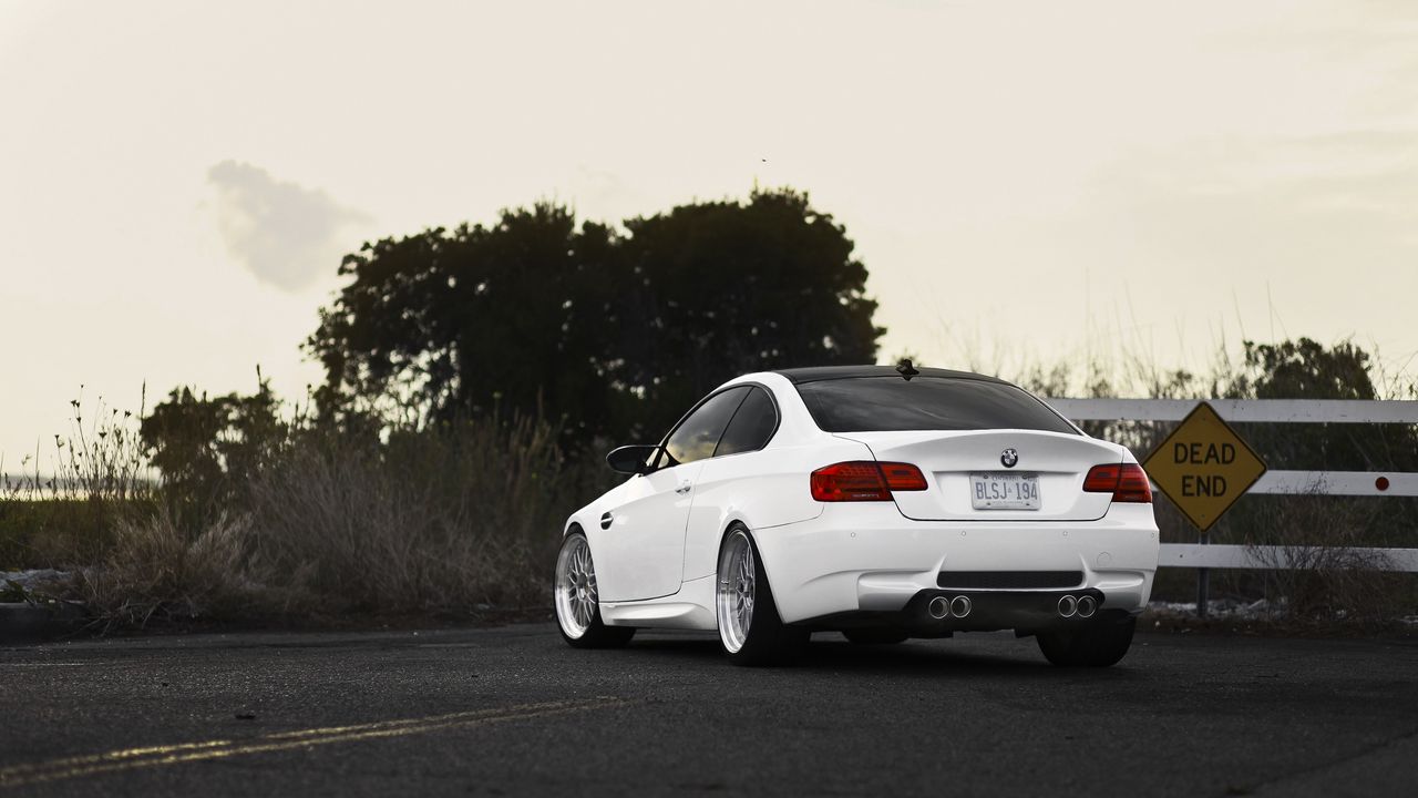 Wallpaper bmw, m3, e92, white, rear view