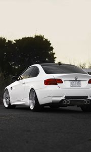 Preview wallpaper bmw, m3, e92, white, rear view