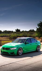 Preview wallpaper bmw, m3, f80, green, side view