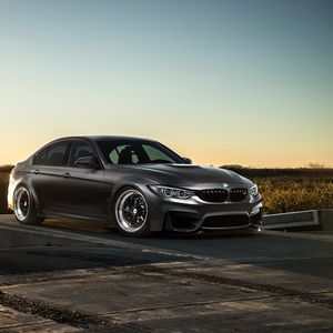 Preview wallpaper bmw, m3, f80, gray, side view