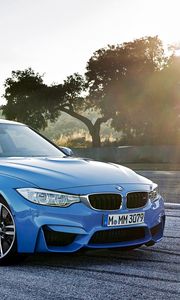 Preview wallpaper bmw, m3, side view, blue