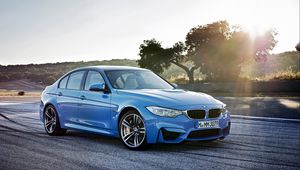 Preview wallpaper bmw, m3, side view, blue