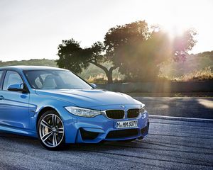 Preview wallpaper bmw, m3, side view, blue