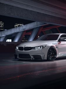 Preview wallpaper bmw m4, bmw, car, white, side view