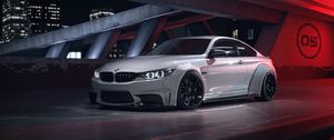 Preview wallpaper bmw m4, bmw, car, white, side view