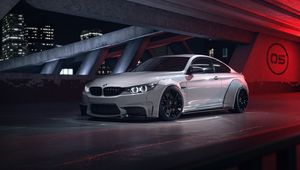 Preview wallpaper bmw m4, bmw, car, white, side view