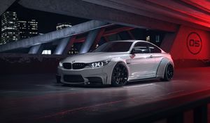 Preview wallpaper bmw m4, bmw, car, white, side view