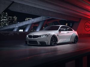 Preview wallpaper bmw m4, bmw, car, white, side view