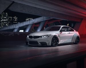 Preview wallpaper bmw m4, bmw, car, white, side view