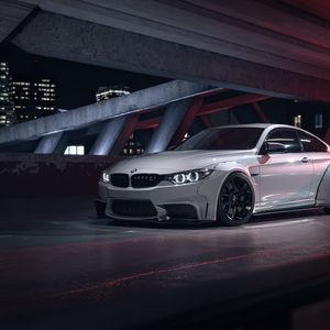 Preview wallpaper bmw m4, bmw, car, white, side view