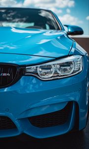 Preview wallpaper bmw m4, bmw, car, blue, front view