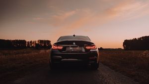 Preview wallpaper bmw m4, bmw, car, sportscar, rear view, headlights