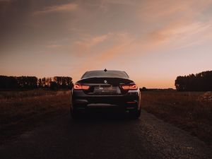 Preview wallpaper bmw m4, bmw, car, sportscar, rear view, headlights