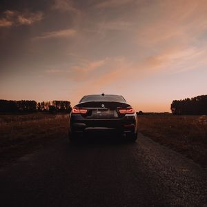 Preview wallpaper bmw m4, bmw, car, sportscar, rear view, headlights