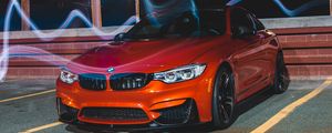 Preview wallpaper bmw m4, bmw, car, sports car, front view, red