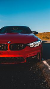 Preview wallpaper bmw m4, bmw, car, front view, headlight, red