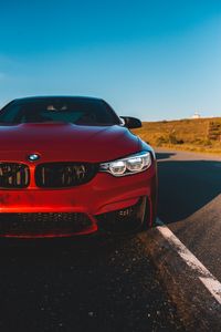 Preview wallpaper bmw m4, bmw, car, front view, headlight, red