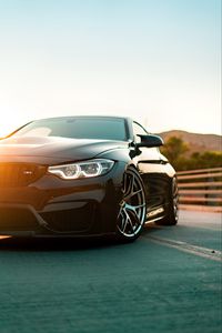 Preview wallpaper bmw m4, bmw, car, front view, headlight, black