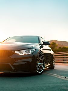 Preview wallpaper bmw m4, bmw, car, front view, headlight, black