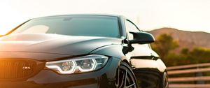 Preview wallpaper bmw m4, bmw, car, front view, headlight, black