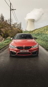 Preview wallpaper bmw m4, bmw, car, red, front view