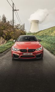 Preview wallpaper bmw m4, bmw, car, red, front view