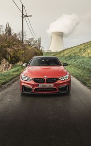 Preview wallpaper bmw m4, bmw, car, red, front view