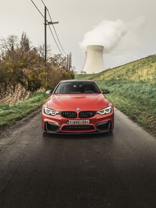 Preview wallpaper bmw m4, bmw, car, red, front view