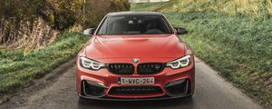 Preview wallpaper bmw m4, bmw, car, red, front view