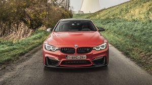 Preview wallpaper bmw m4, bmw, car, red, front view
