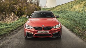 Preview wallpaper bmw m4, bmw, car, red, front view