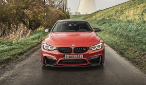 Preview wallpaper bmw m4, bmw, car, red, front view