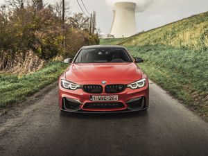 Preview wallpaper bmw m4, bmw, car, red, front view